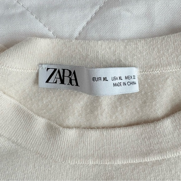 Zara Ivory and Dark Navy Stripe Sweater - Picture 7 of 12